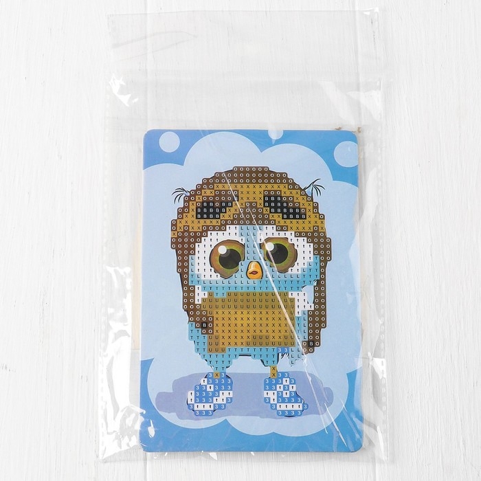 Алмазная вышивка &laquo;Сова в шлеме&raquo;, с частичным заполнением, с подставкой, 10 &times; 15 см