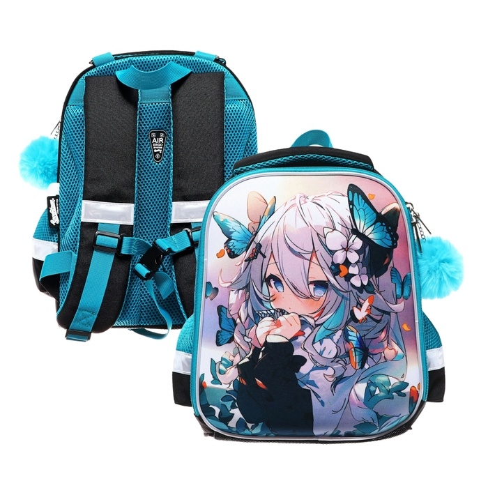 Рюкзак каркасный, 35х26х13, Seventeen, девочка EVA, зелёный Рюкзак каркасный, 35х26х13, Seventeen, девочка EVA, зелёный