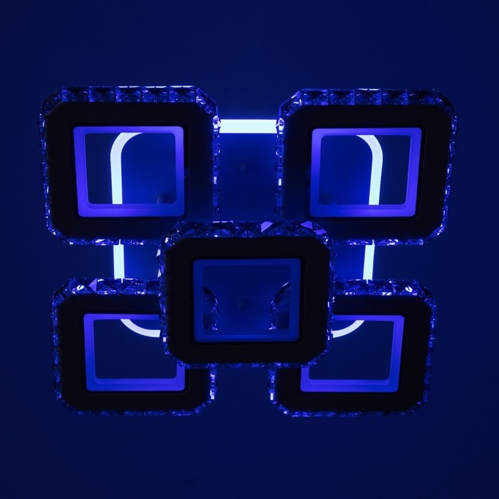 Люстра с ПДУ "Мия" 5хLED 150Вт 3000-6000К RGB белый 38х38х14см