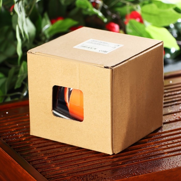 Набор для чайной церемонии керамический &laquo;Тыква&raquo;, 5 предметов: гайвань 200 мл, малая чаша 60 мл, большая чаша 210 мл, тряпка, сумка, посуда для Хэллоуина, цвет оранжевый