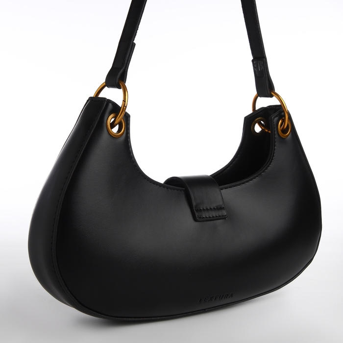 Сумка женская багет на молнии TEXTURA, средний размер, цвет чёрный Сумка женская багет на молнии TEXTURA, средний размер, цвет чёрный