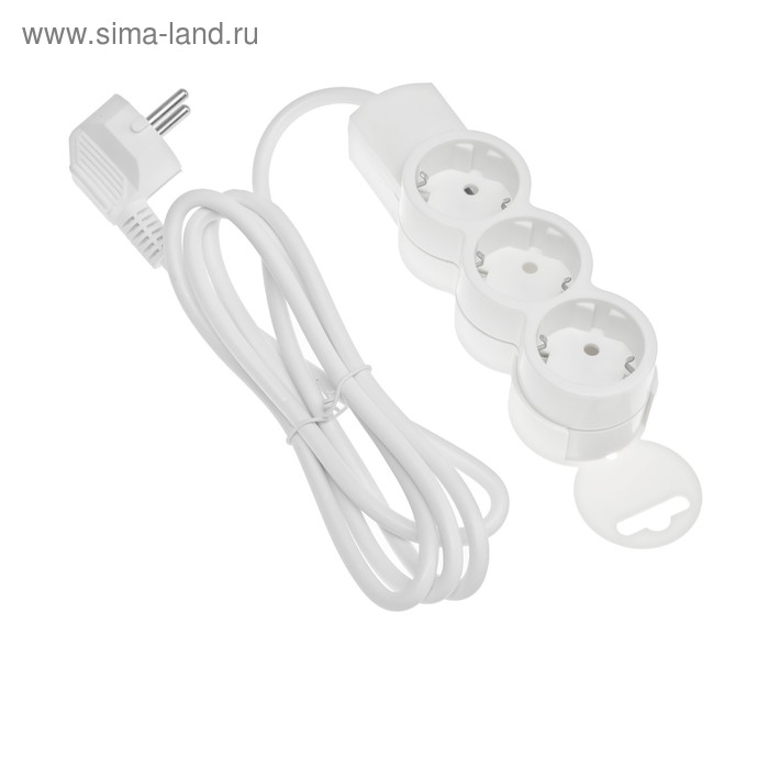 Удлинитель Duwi, 3 розетки, 1.5 м, 10 А, 2200 Вт, ПВС 3х0.75 мм2, с з/к, белый Удлинитель Duwi, 3 розетки, 1.5 м, 10 А, 2200 Вт, ПВС 3х0.75 мм2, с з/к, белый