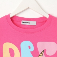 Футболка детская KAFTAN "Единорог", р. 30 (98-104 см), ярко-розовый Футболка детская KAFTAN "Единорог", р. 30 (98-104 см), ярко-розовый