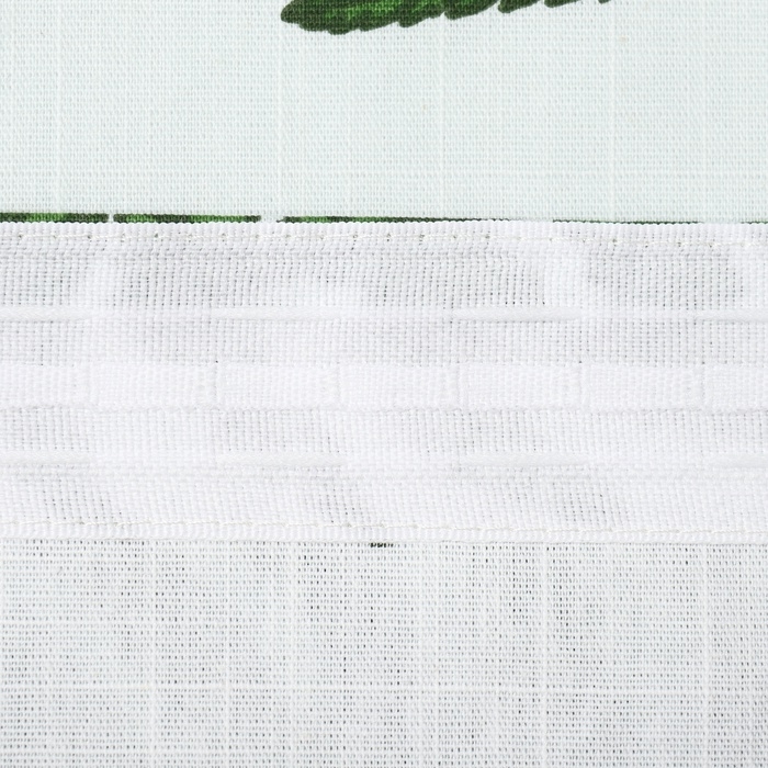 Комплект штор для кухни с подхватами Этель "Папоротник", 150х180 см - 2 шт, репс 220 г/м2, 100% хл