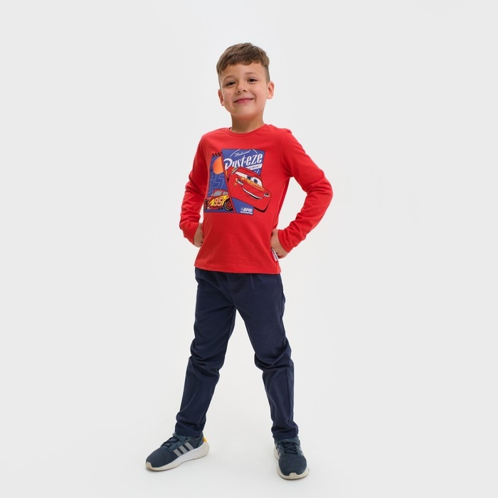 Футболка с длинным рукавом "Тачки", Disney, рост 110-116, красный