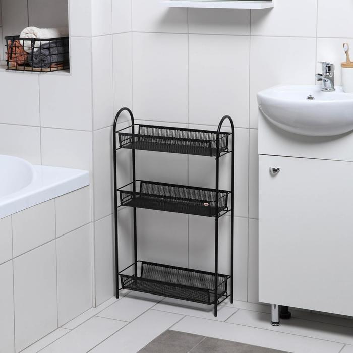 Этажерка &laquo;Ладья 13&raquo;, 43&times;17&times;75,5 см, цвет чёрный