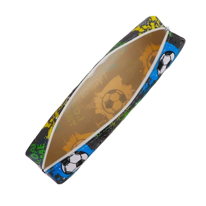 Пенал школьный на молнии Пенал школьный на молнии "Футбол" Calligrata, серый