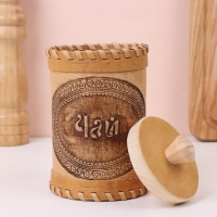 Туес &laquo;Чай&raquo;, с тиснением, 8,5&times;8,5&times;12 см, береста