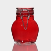 Банка стеклянная для хранения сыпучих продуктов &laquo;Овал&raquo;, 100 мл, 6&times;8,5 см, с бугельным замком, цвет МИКС