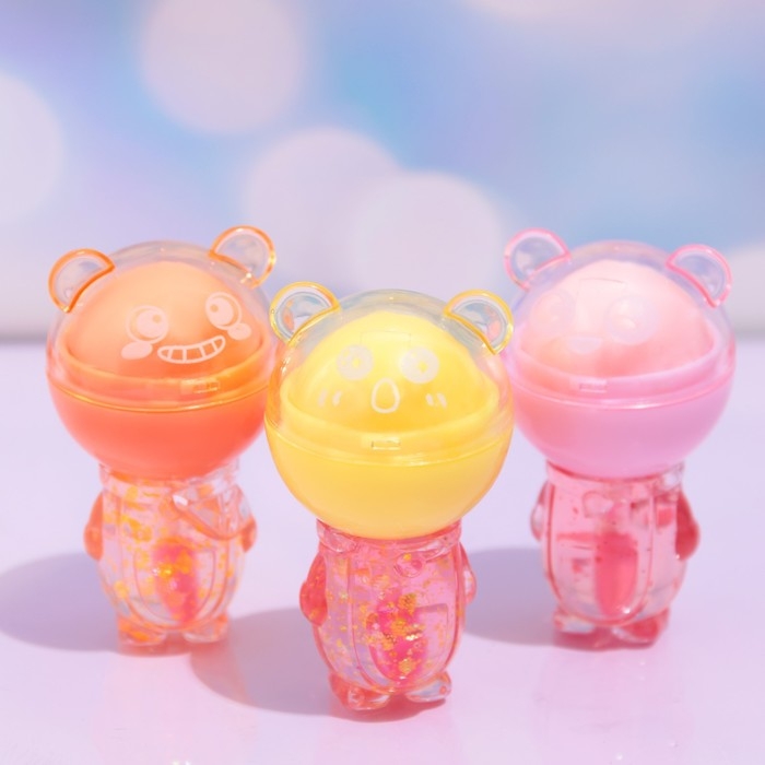 Бальзам и блеск для губ 2 в 1 &laquo;Мишка&raquo; , микс