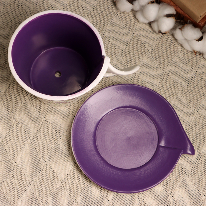 Горшок в форме чашки "Вильда" лаванда, 16х12х11см