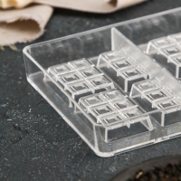 Форма для конфет и шоколада &laquo;Таволетта&raquo;, 20&times;12&times;2,5 см, 10 ячеек 4,2&times;2,8&times;0,8 см, цвет прозрачный