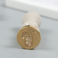 Печать для сургуча с пластиковой ручкой "Лимонад" 2,5х2,5 см