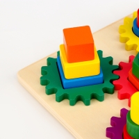 Деревянная пирамидка &laquo;Шестерёнка&raquo; 23,5 &times; 23,5 &times; 8 см