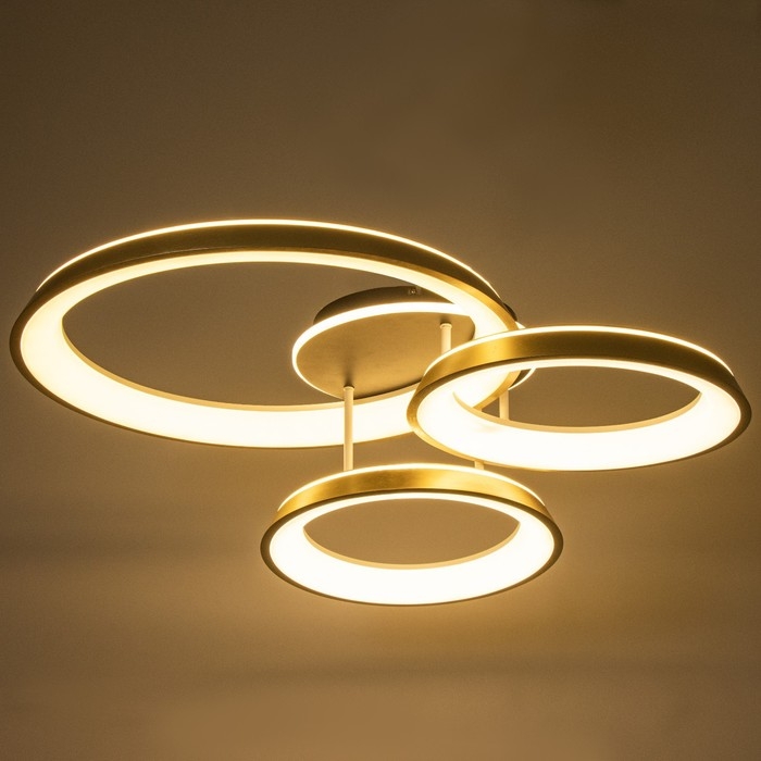 Люстра с ПДУ Люстра с ПДУ "Анелло" 3хLED 3000-6000К 184Вт черно-золотой 85х78х21 см BayerLux