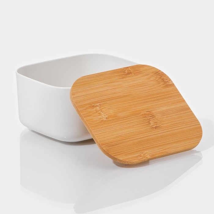 Контейнер для хранения с крышкой LaDо́m &laquo;Натурэль&raquo;, 12,5&times;11,5&times;6,5 см, цвет белый