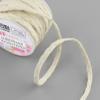 Тесьма декоративная холщовая &laquo;Косичка&raquo;, 6 мм, 9 &plusmn; 0,5 м, цвет светло-бежевый