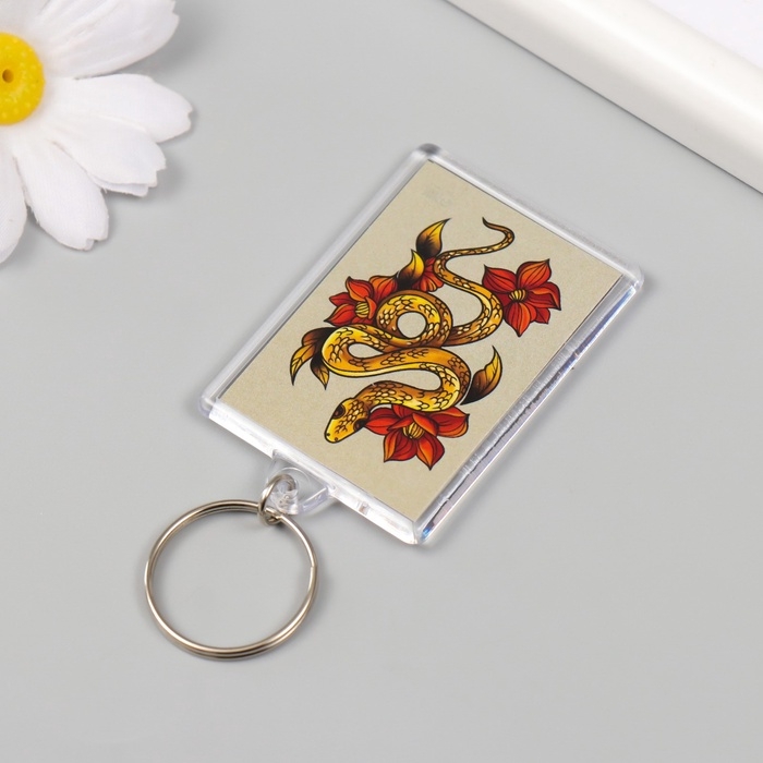 Новогодний брелок акрил Новогодний брелок акрил "Золотая змея" 3,5х5 см