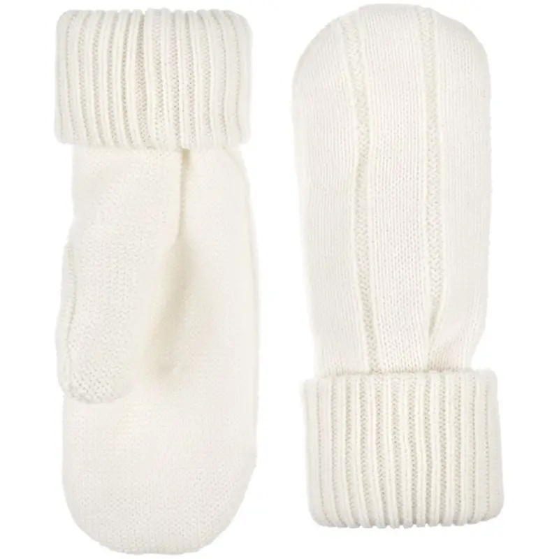 Варежки Knit Beat, белые (молочные), размер S/M