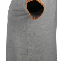 Рубашка поло мужская Pasadena Men 200 с контрастной отделкой, серый меланж/оранжевый, размер XL