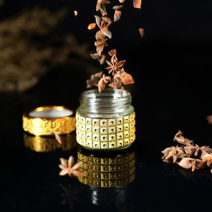 Баночка стеклянная для специй &laquo;Голд&raquo;, 100 мл, 5,7&times;5,5, цвет золотой