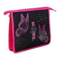 Папка д/тетрадей А5 молния сверху пластик 205*240 ПТ 73-12 дев Розовые бабочки фольга 72728 Папка д/тетрадей А5 молния сверху пластик 205*240 ПТ 73-12 дев Розовые бабочки фольга 72728