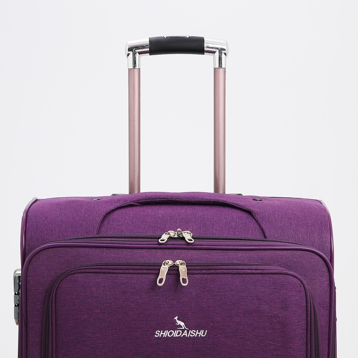 Чемодан большой 95 л (L), отдел на молнии, с расширением, кодовый замок, 3 колеса, 2 наружных кармана, цвет фиолетовый Чемодан большой 95 л (L), отдел на молнии, с расширением, кодовый замок, 3 колеса, 2 наружных кармана, цвет фиолетовый