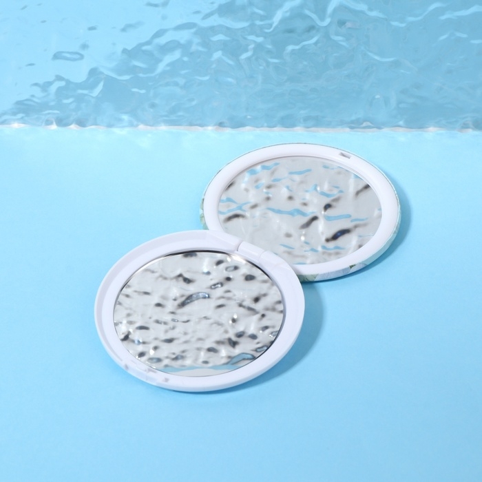 Зеркало складное &laquo;Цветы&raquo;, d = 7,5 см, цвет голубой