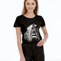 Футболка женская &laquo;Арт-рокстар. Kiss me&raquo;, черная, размер S