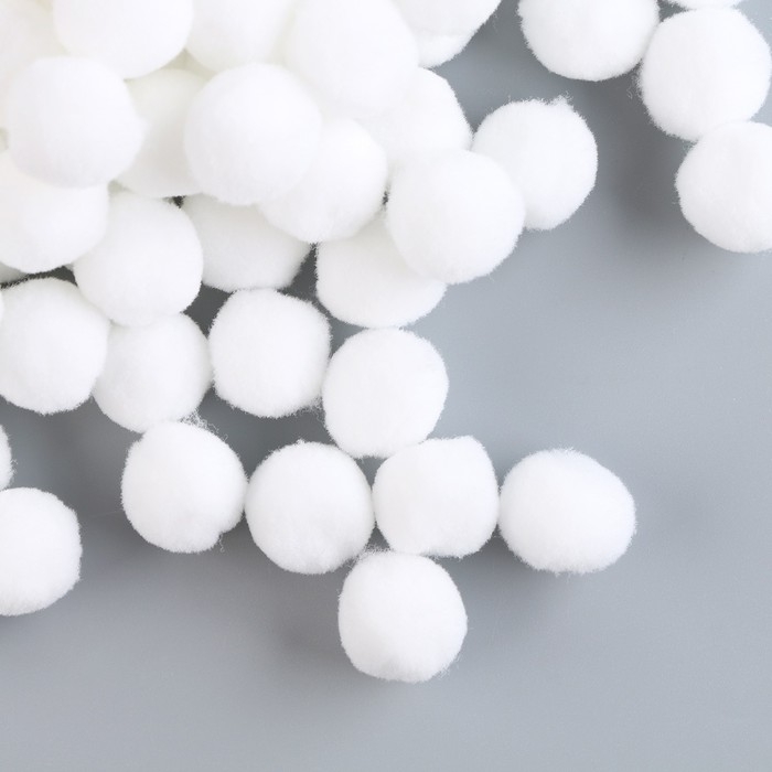 Набор деталей для декора &laquo;Бомбошки&raquo;, набор 1000 шт., размер 1 шт. &mdash; 2 см, цвет белый