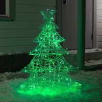 Светодиодная фигура &laquo;Кружевная ёлка&raquo; 70 &times; 90 &times; 17 см, металл, 31 В, мерцание, свечение зелёное