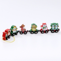 Новогодний декор &laquo;Волшебный паровозик&raquo;, 36 &times; 5,4 &times; 1,6 см, сцепление магнитами, деревянный