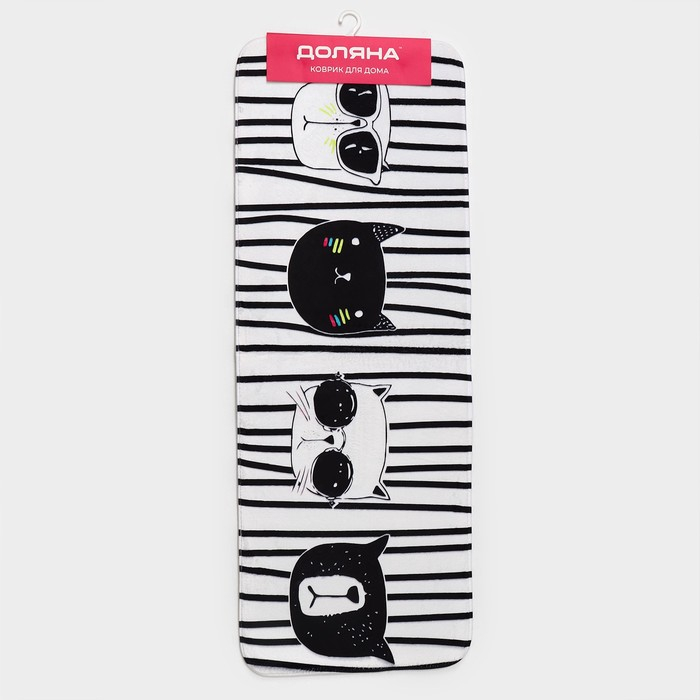 Коврик для ванной и туалета Доляна «Коты», 45×120 см Коврик для ванной и туалета Доляна «Коты», 45×120 см