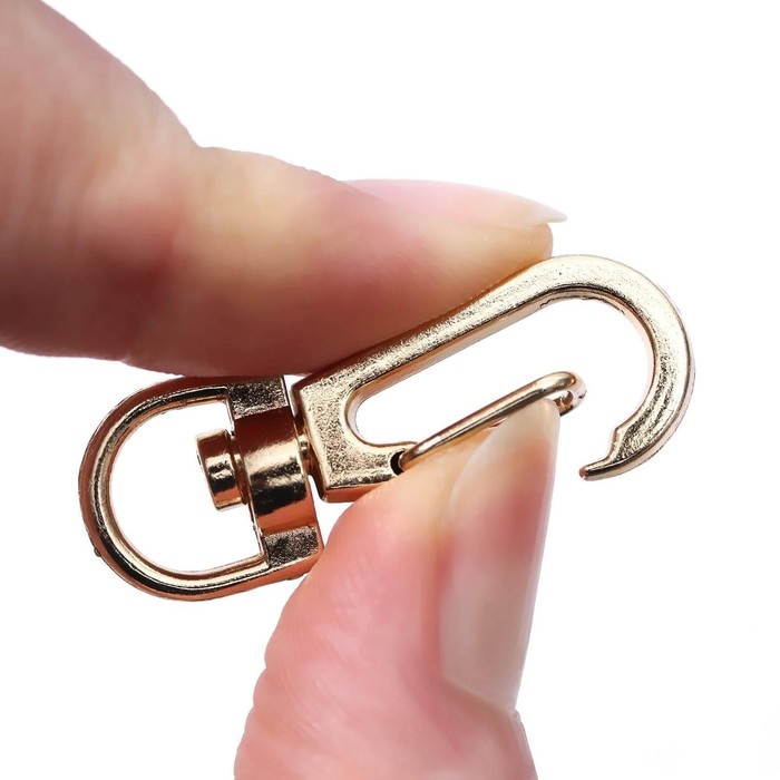 Карабин металлический, 37 &times; 13 мм / 9,5 &times; 1,8 мм, 5 шт, цвет золотой