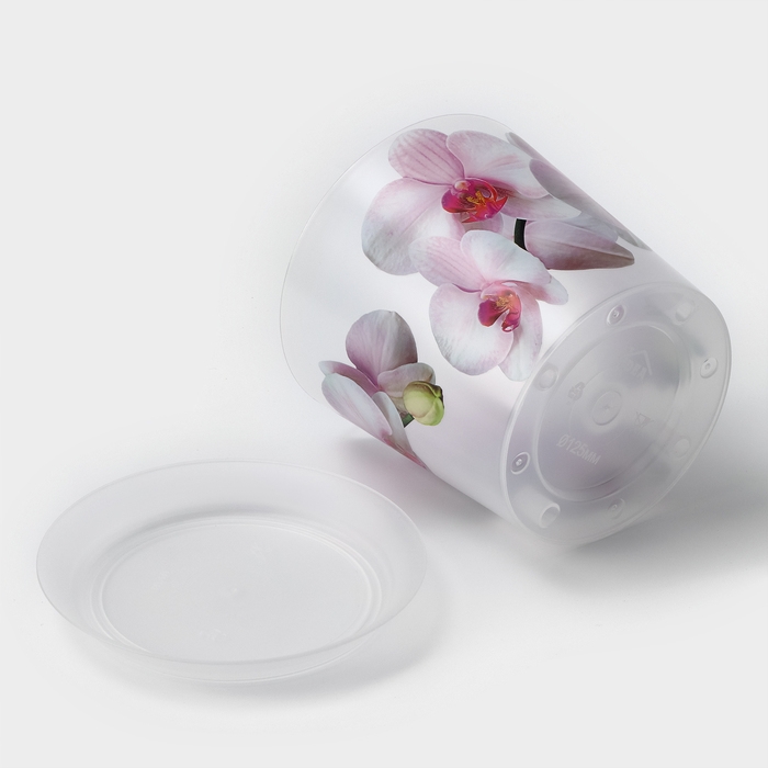 Горшок для орхидей с поддоном «Деко», 1,2 л цвет белый Горшок для орхидей с поддоном «Деко», 1,2 л цвет белый