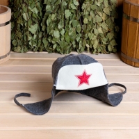 Шапка - ушанка для бани "Звезда" Шапка - ушанка для бани "Звезда"