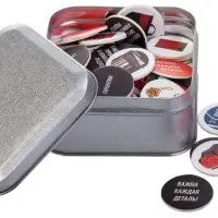 Коробка Pragmax S, квадратная, серебристая Коробка Pragmax S, квадратная, серебристая