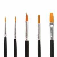 Набор кистей, синтетика, 5 штук, BRAUBERG (круглая, № 1, 2, 5, плоская № 5, 8), блистер Набор кистей, синтетика, 5 штук, BRAUBERG (круглая, № 1, 2, 5, плоская № 5, 8), блистер