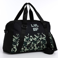 Сумка детская спортивная для мальчика &laquo;Пиксельный мир&raquo; 40х25х18, отд на молн, дл ремень, чёрный цвет