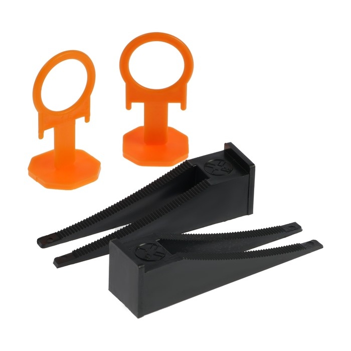 Система выравнивания плитки ЛОМ, Зажим Кольцо 1.5 мм + клин (500 + 500 шт.), коробка Система выравнивания плитки ЛОМ, Зажим Кольцо 1.5 мм + клин (500 + 500 шт.), коробка