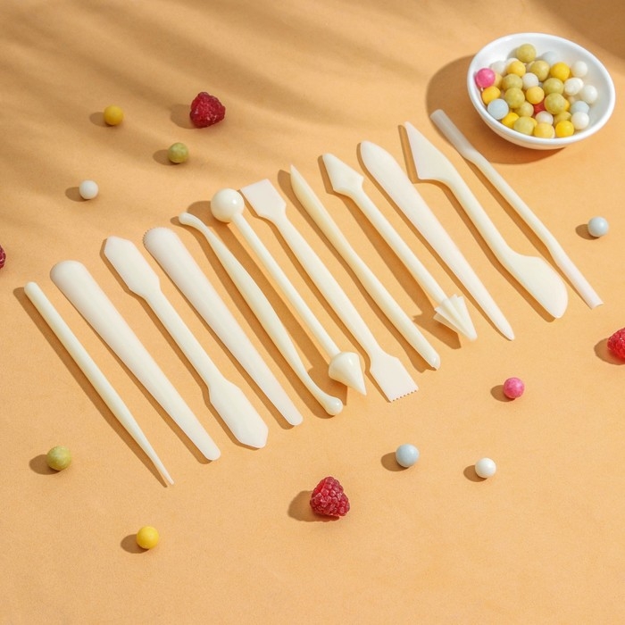 Набор для моделирования кондитерских украшений Доляна, 12 шт, цвет МИКС Набор для моделирования кондитерских украшений Доляна, 12 шт, цвет МИКС