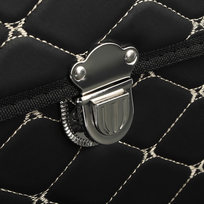 Органайзер кофр в багажник, C2R HT087, 48&times;30&times;30 см, экокожа, черный, бежевая строчка