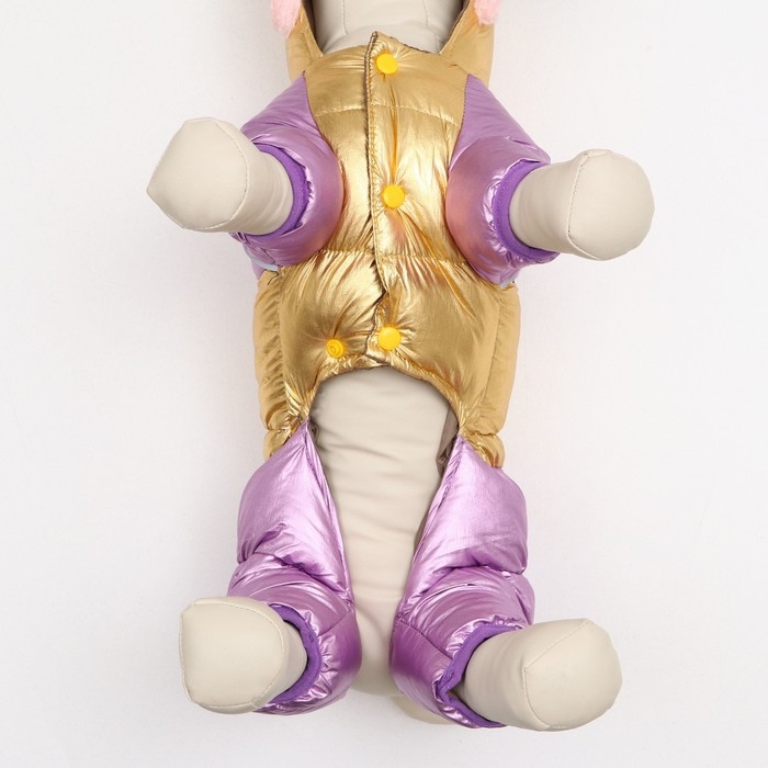 Комбинезон Комбинезон "Блик" с утяжкой, размер12 (ДС 28 см, ОГ 38 см, ОШ 27 см), золото-лавандовый