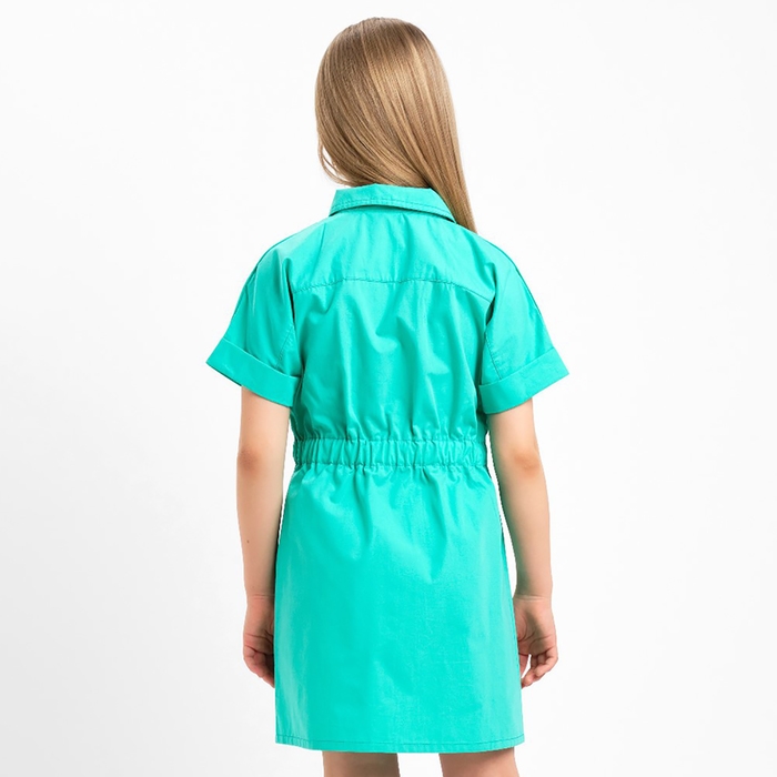 Платье детское с карманами KAFTAN, размер 30 (98-104 см), цвет зелёный