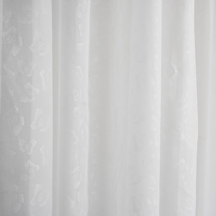 Штора-тюль Witerra с тиснением микс 150х260см, белый, вуаль, пэ 100%