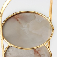 Этажёрка - фруктовница круглая Доляна &laquo;Мрамор&raquo;, 3 яруса, 10,5&times;29 см, цвет металла золотой