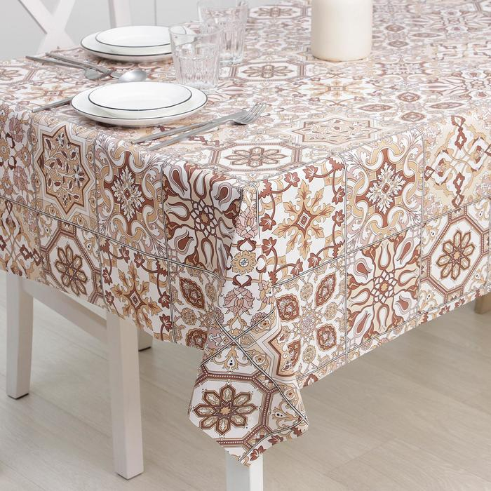 Клеёнка на стол Доляна &laquo;Велла&raquo;, на тканевой основе, рулон 20 метров, ширина 137 см
