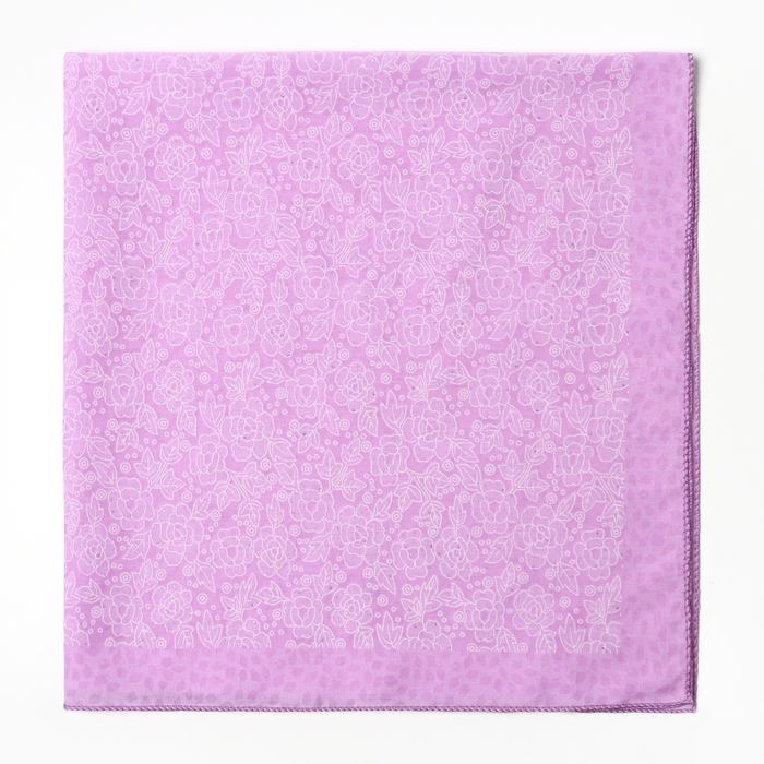 Платок женский, цвет сиреневый, размер 70х70 Платок женский, цвет сиреневый, размер 70х70