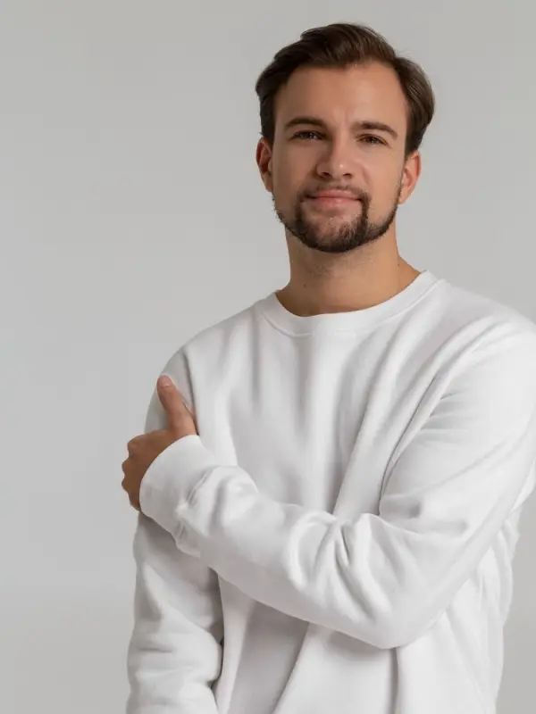 Свитшот унисекс King, белый, размер 3XL