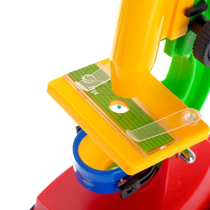 Набор биолога, 14 предметов: калейдоскоп, микроскоп, 4 слайда, 2 образца клеток, пинцет, нож, лопатка, игла, образцы